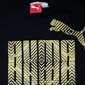 Boys black and yellow puma t-shirt size 7